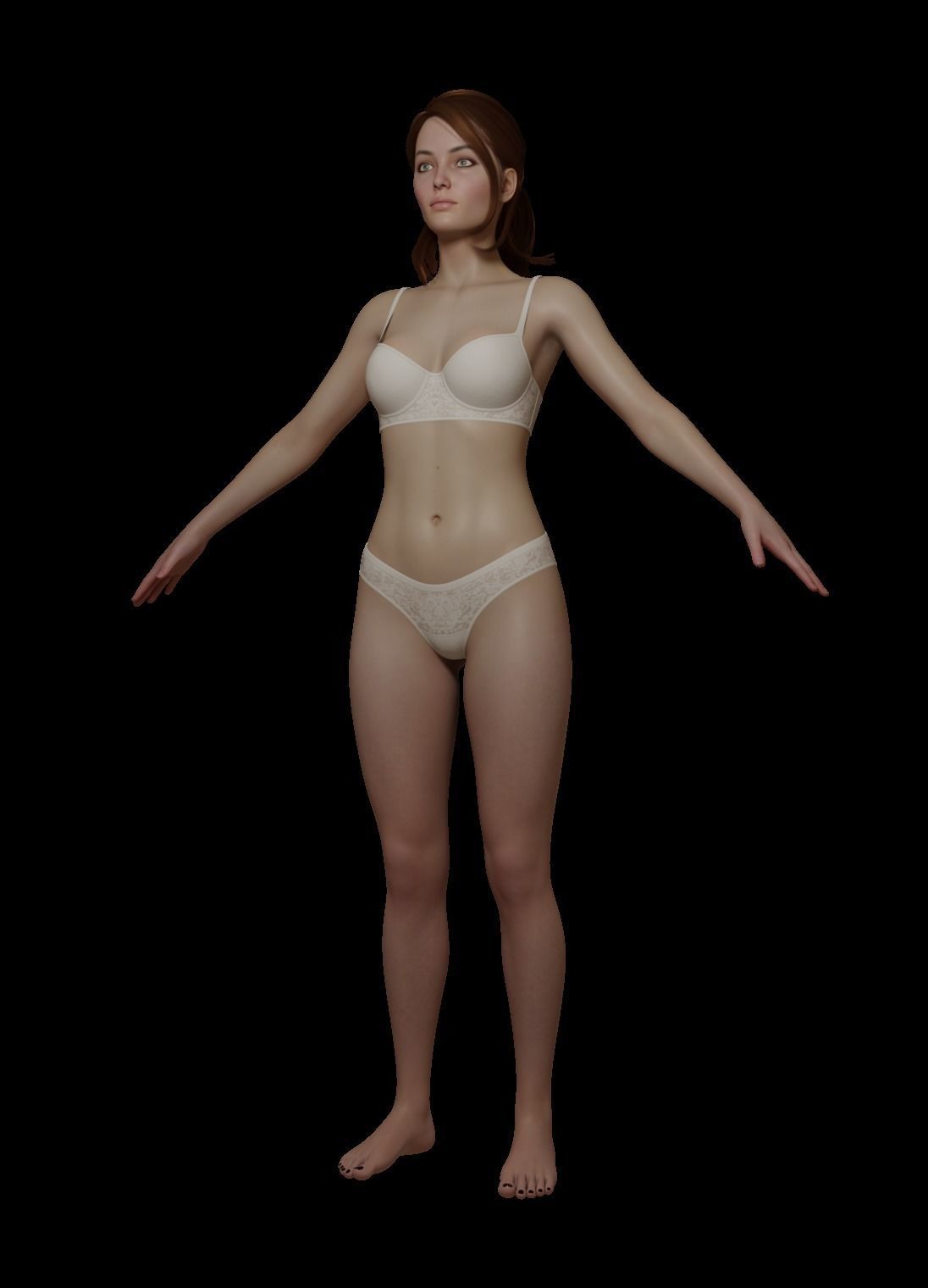 Female woman in bikini Low-poly 3D model_15