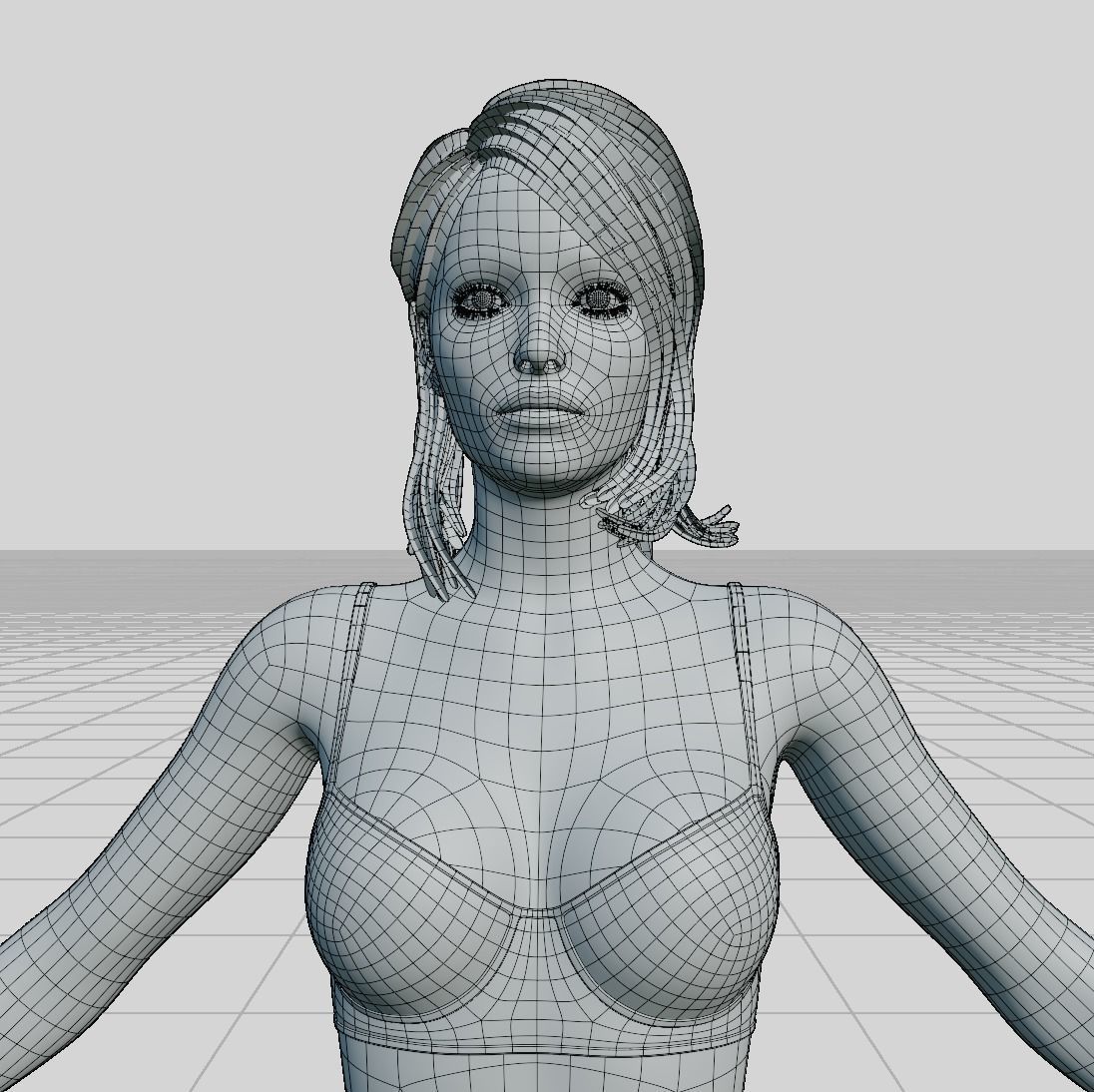 Female woman in bikini Low-poly 3D model_54