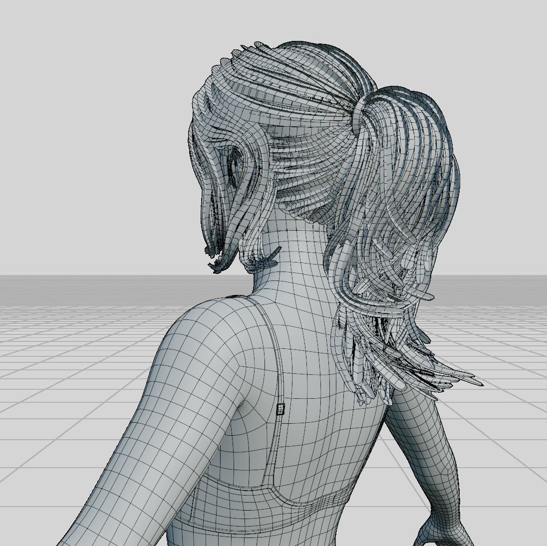 Female woman in bikini Low-poly 3D model_61