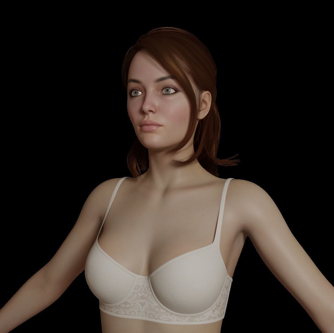 Female woman in bikini Low-poly 3D model_19
