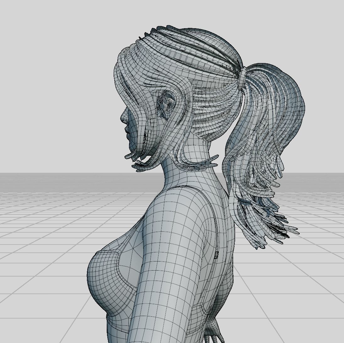 Female woman in bikini Low-poly 3D model_60
