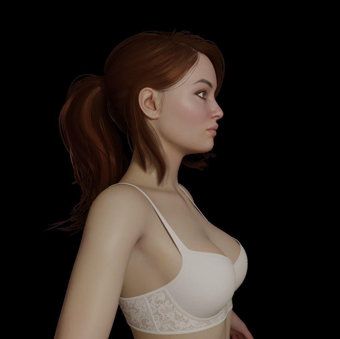 Female woman in bikini Low-poly 3D model_30