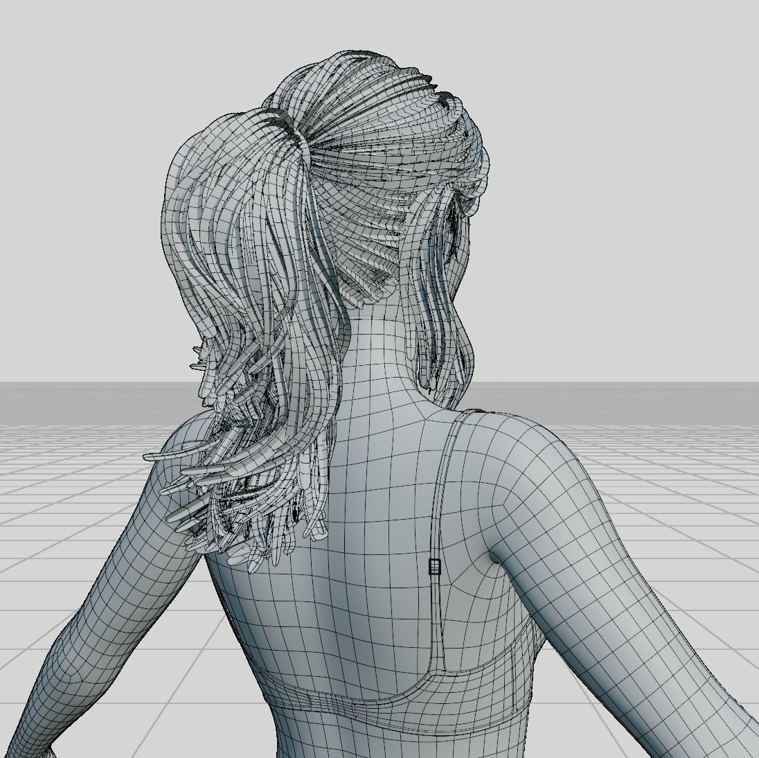 Female woman in bikini Low-poly 3D model_64