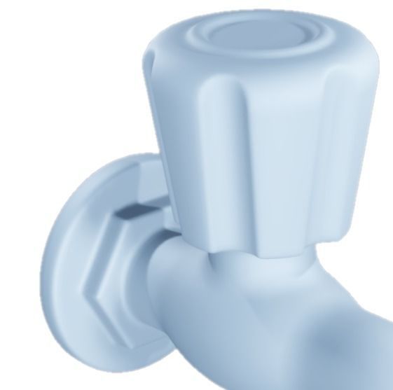 Plastic Water Tap Low-poly 3D model_2