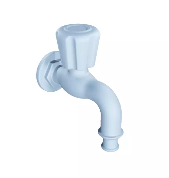 Plastic Water Tap Low-poly 3D model_0