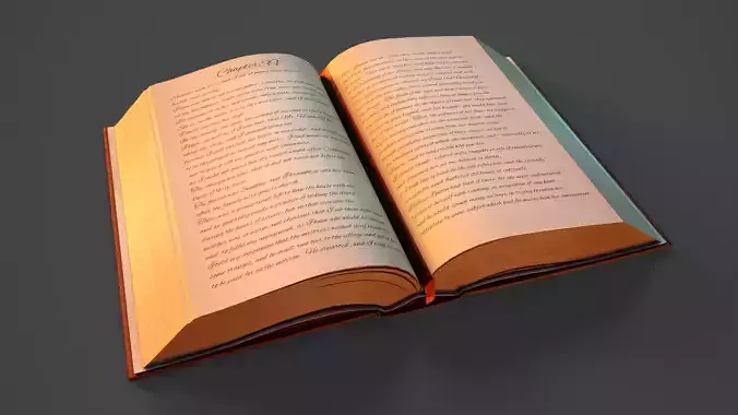 Open Book Low-poly 3D model