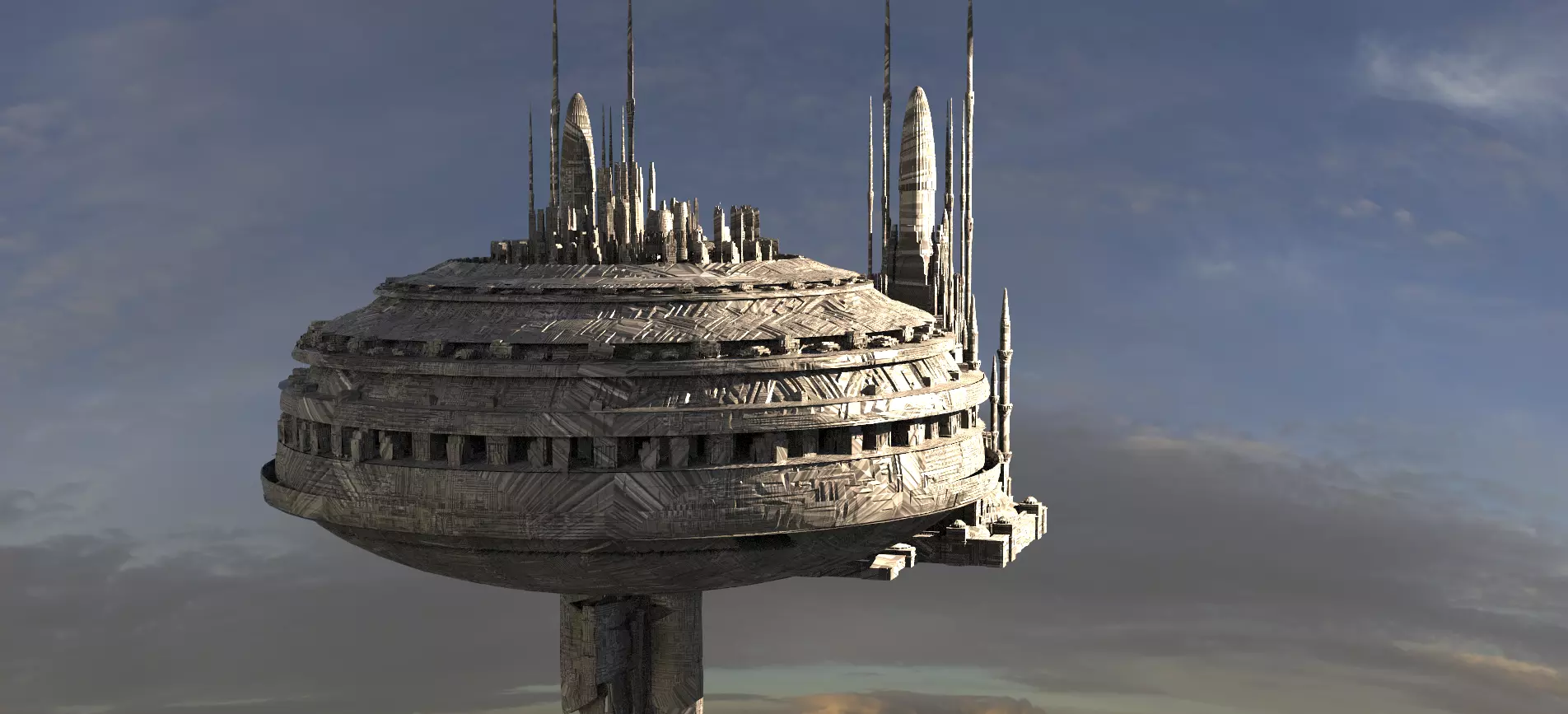 Floating Cloud city 1 3D model_0