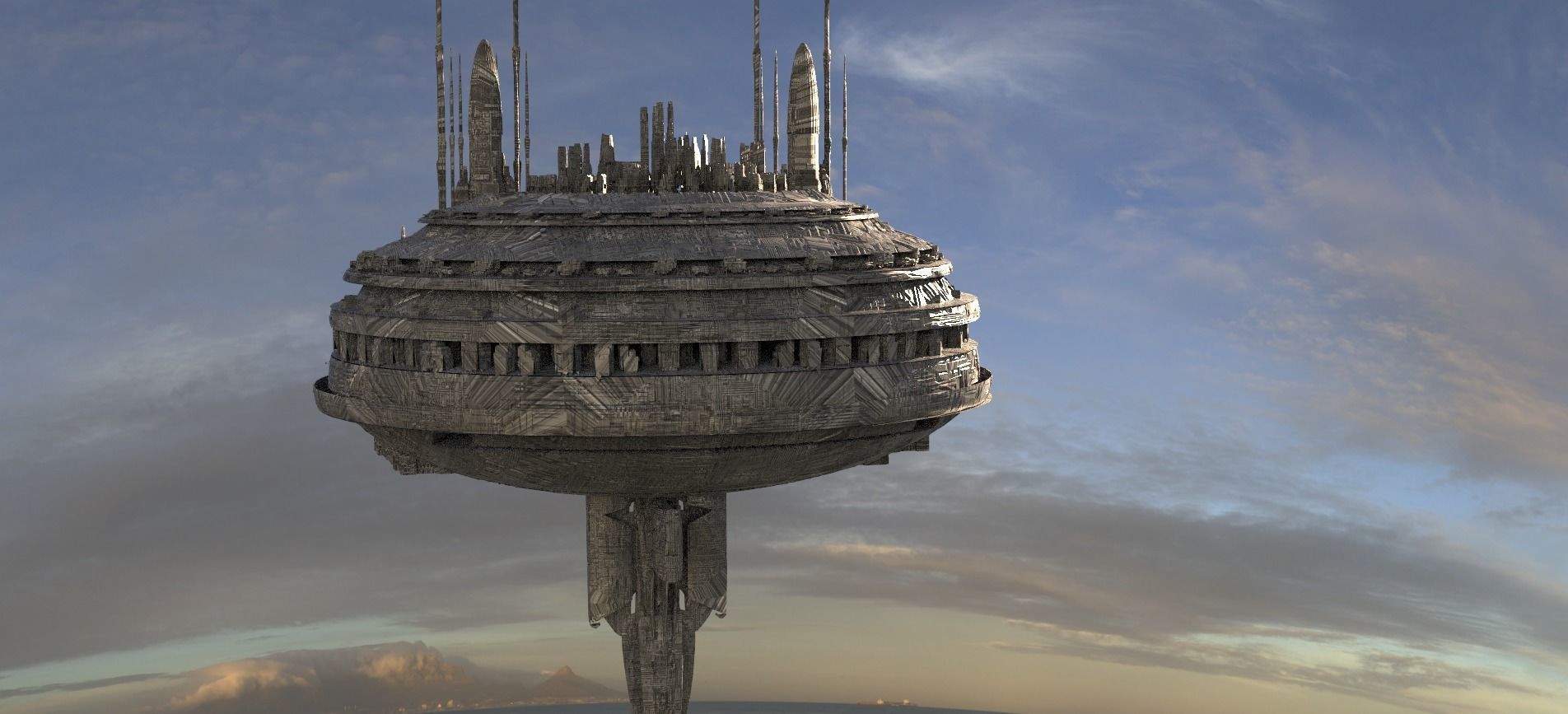 Floating Cloud city 1 3D model_1