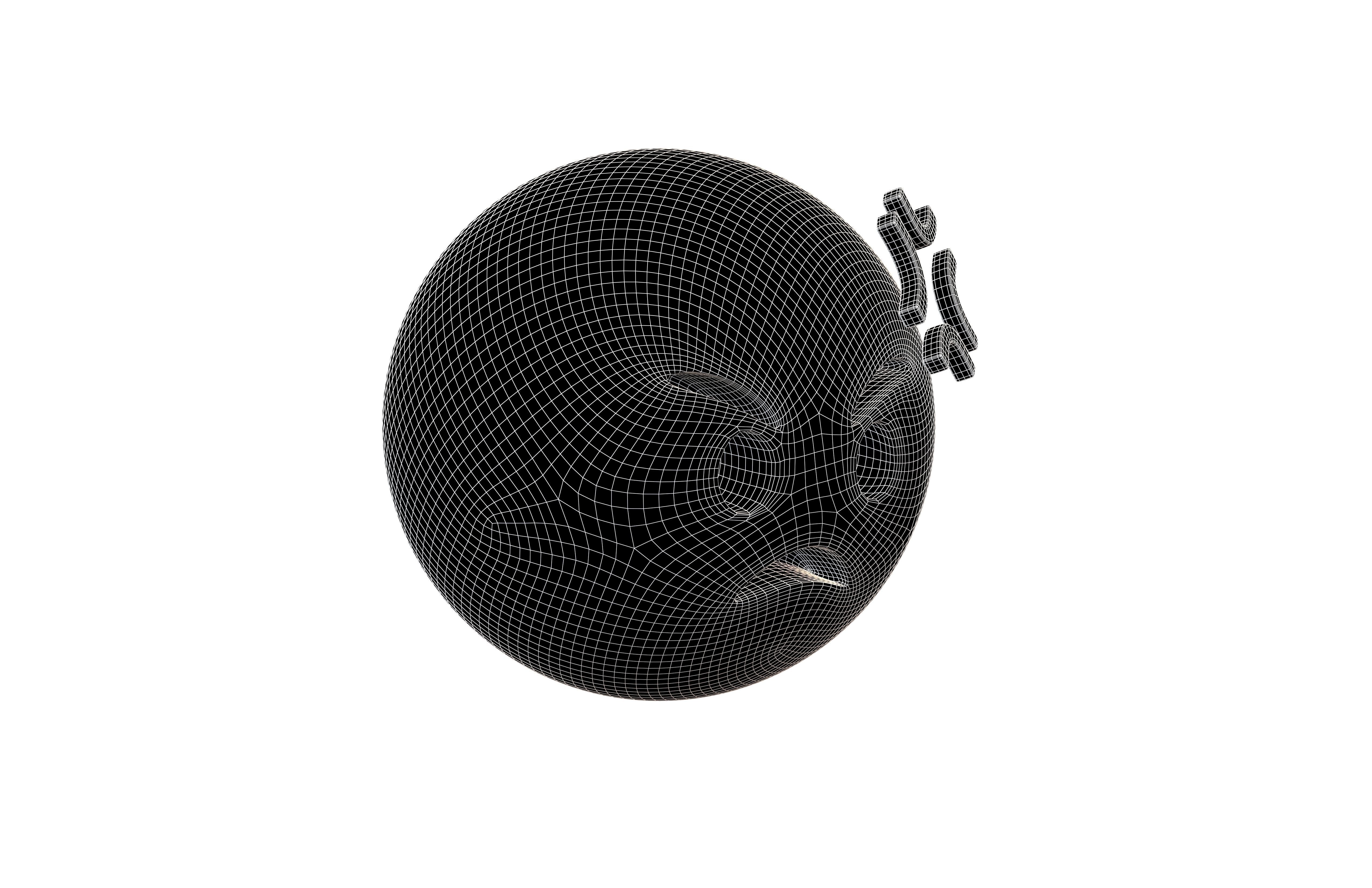 Angry Face With Anger Symbol v1 001 Low-poly 3D model_5