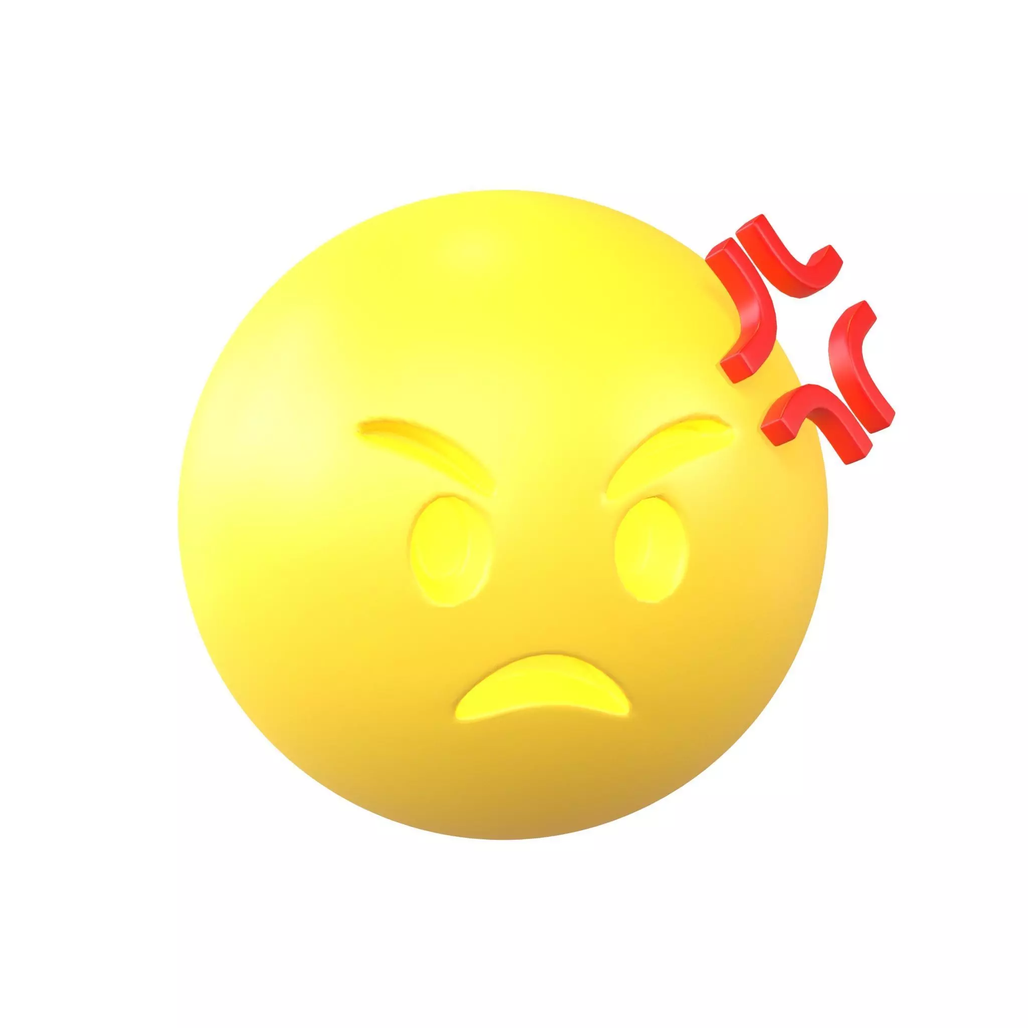 Angry Face With Anger Symbol v1 001 Low-poly 3D model_0