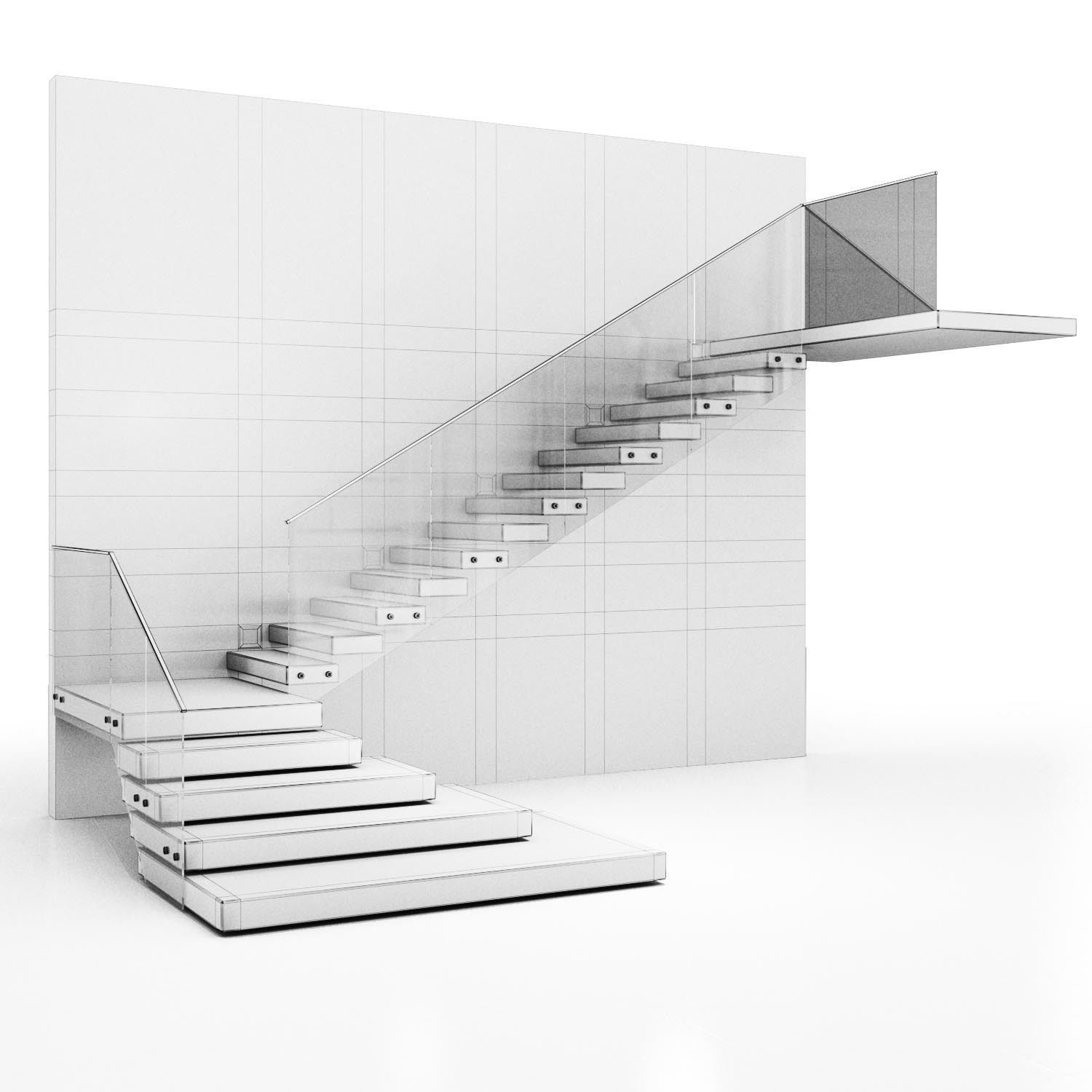 Staircase 01 3D model_4