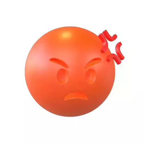 Angry Face With Anger Symbol v1 002 Low-poly 3D model
