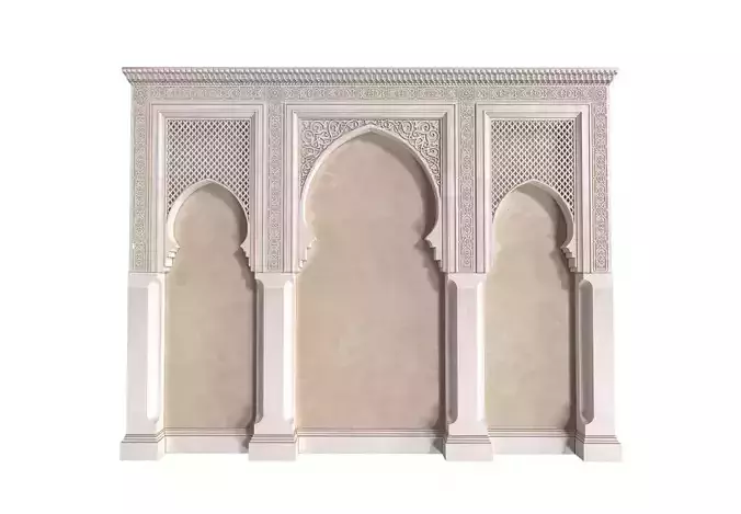 Oriental style arch Arabic wall Oriental Wall paneling 3D model