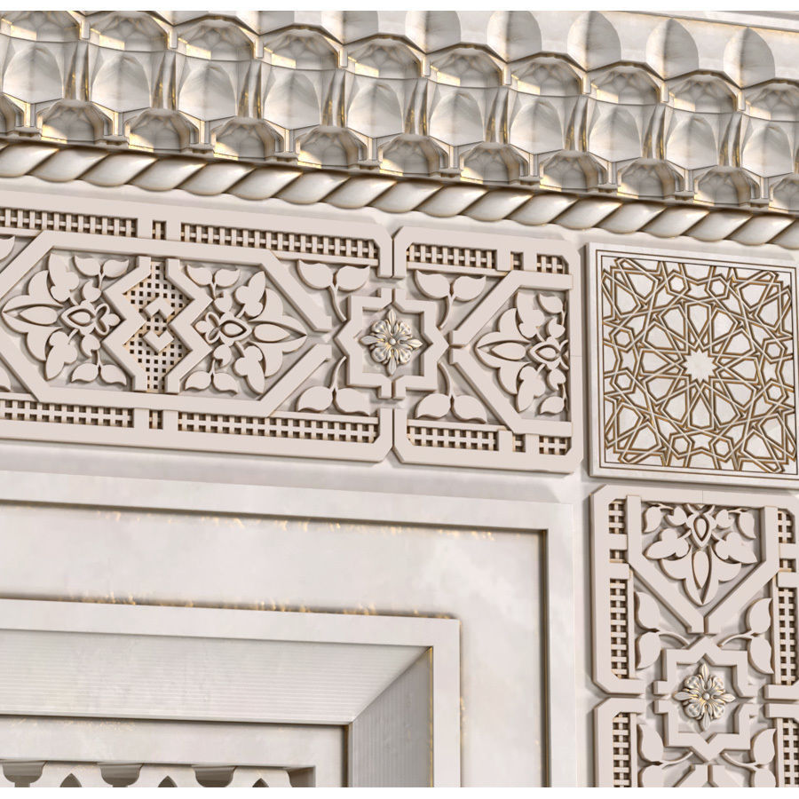 Oriental style arch Arabic wall Oriental Wall paneling 3D model_4