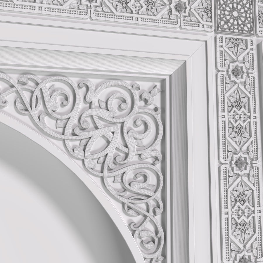 Oriental style arch Arabic wall Oriental Wall paneling 3D model_6