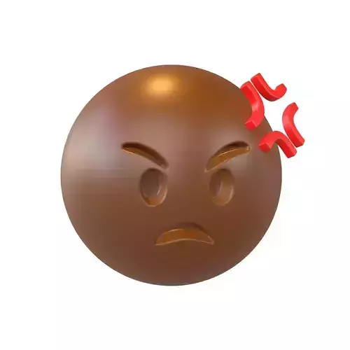 Angry Face With Anger Symbol v1 005 Low-poly 3D model