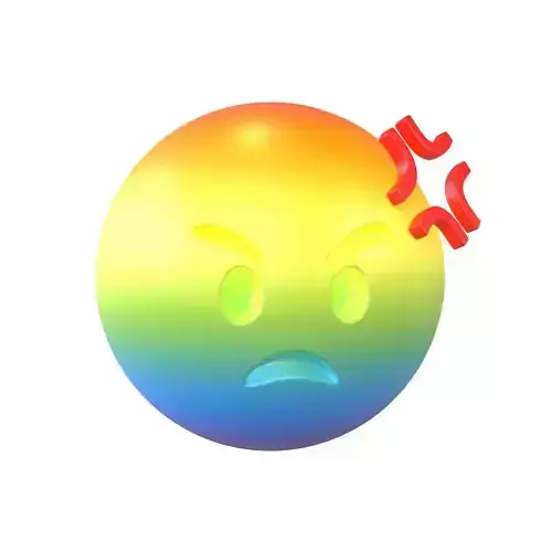 Angry Face With Anger Symbol v1 006 Low-poly 3D model