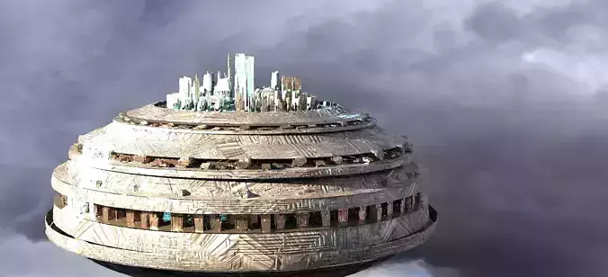 Floating Future Cityscape 3D model