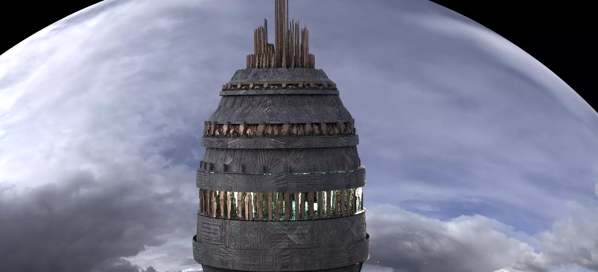 Flying Sci-Fi Dome 3D model_0