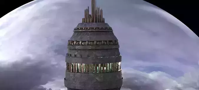 Flying Sci-Fi Dome 3D model Flying Sci-Fi Dome 3D model