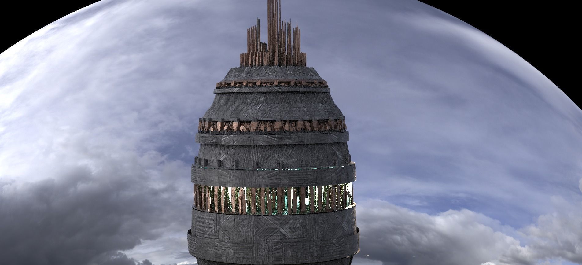 Flying Sci-Fi Dome 3D model_1