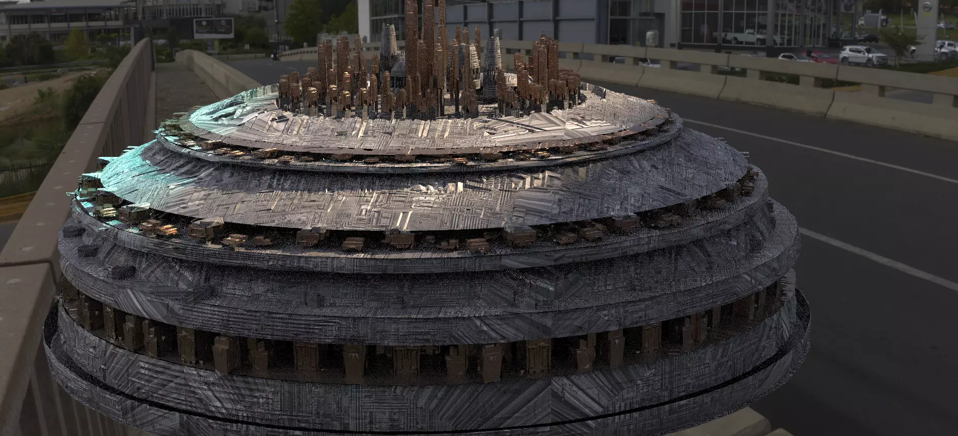 Flying Sci-Fi Dome 3 3D model_0