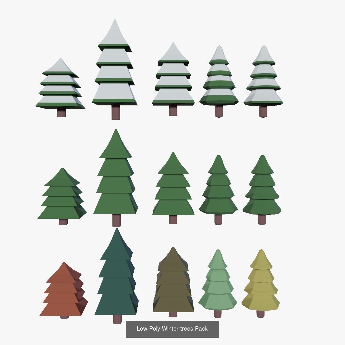 Christmas Low-Poly Decoration Props Pack 3D Model Collection_6