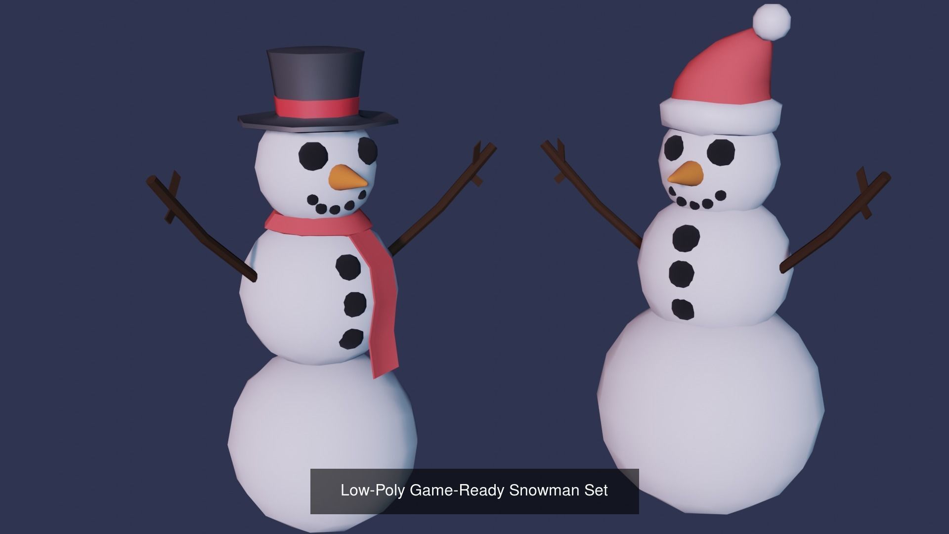 Christmas Low-Poly Decoration Props Pack 3D Model Collection_3