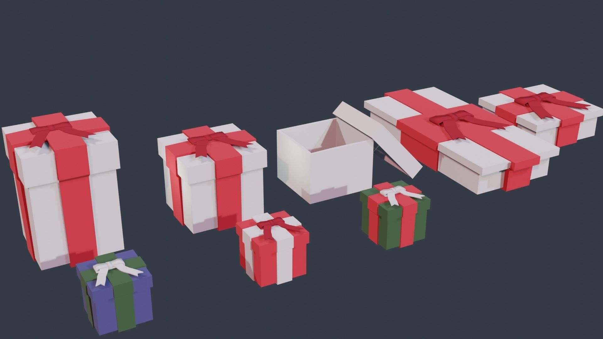 Christmas Low-Poly Decoration Props Pack 3D Model Collection_15