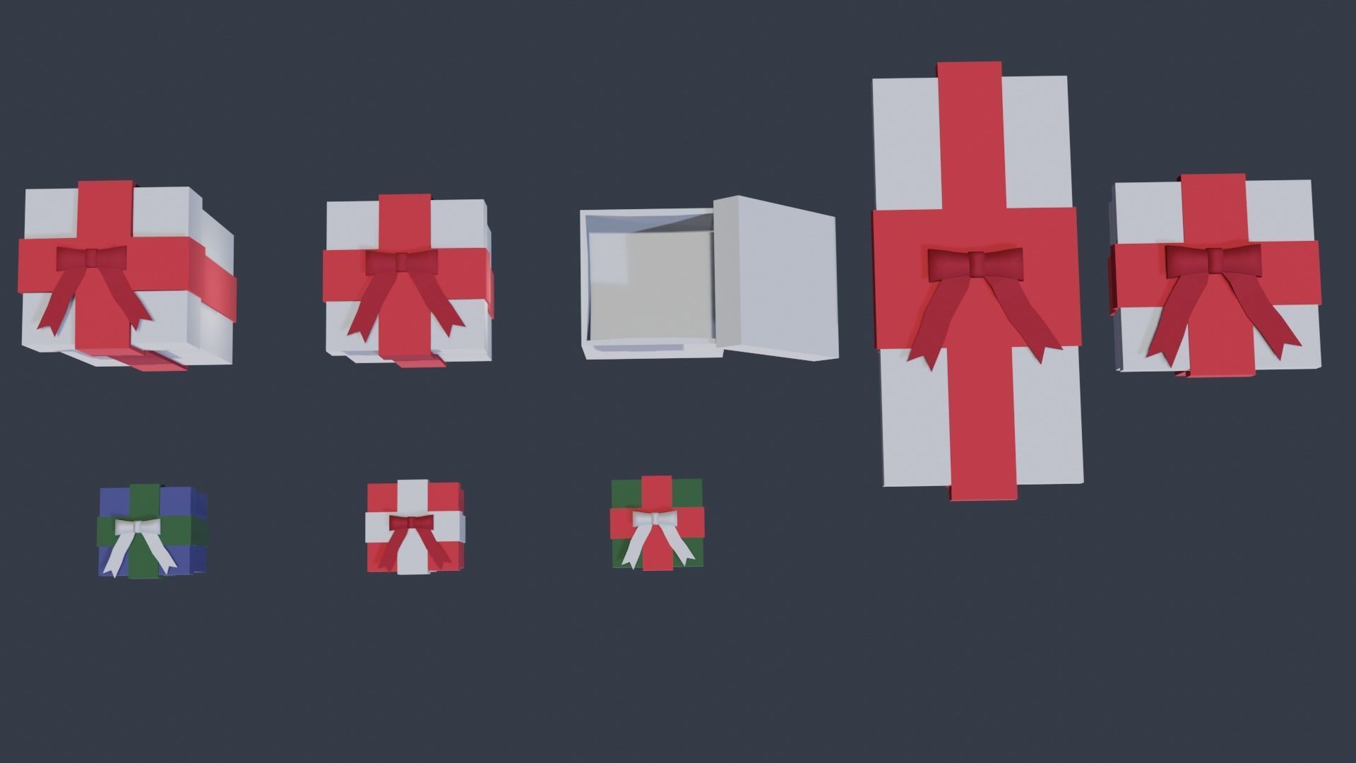 Christmas Low-Poly Decoration Props Pack 3D Model Collection_14