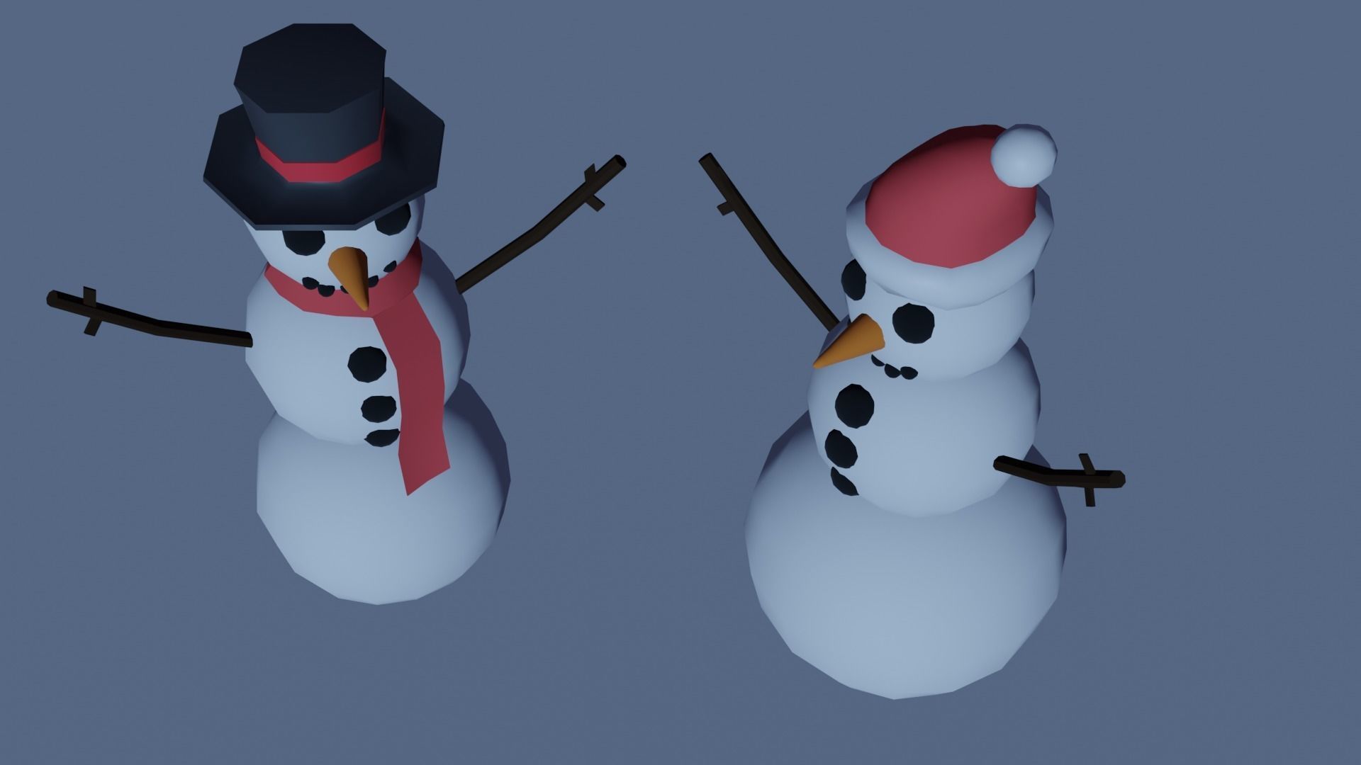 Christmas Low-Poly Decoration Props Pack 3D Model Collection_4