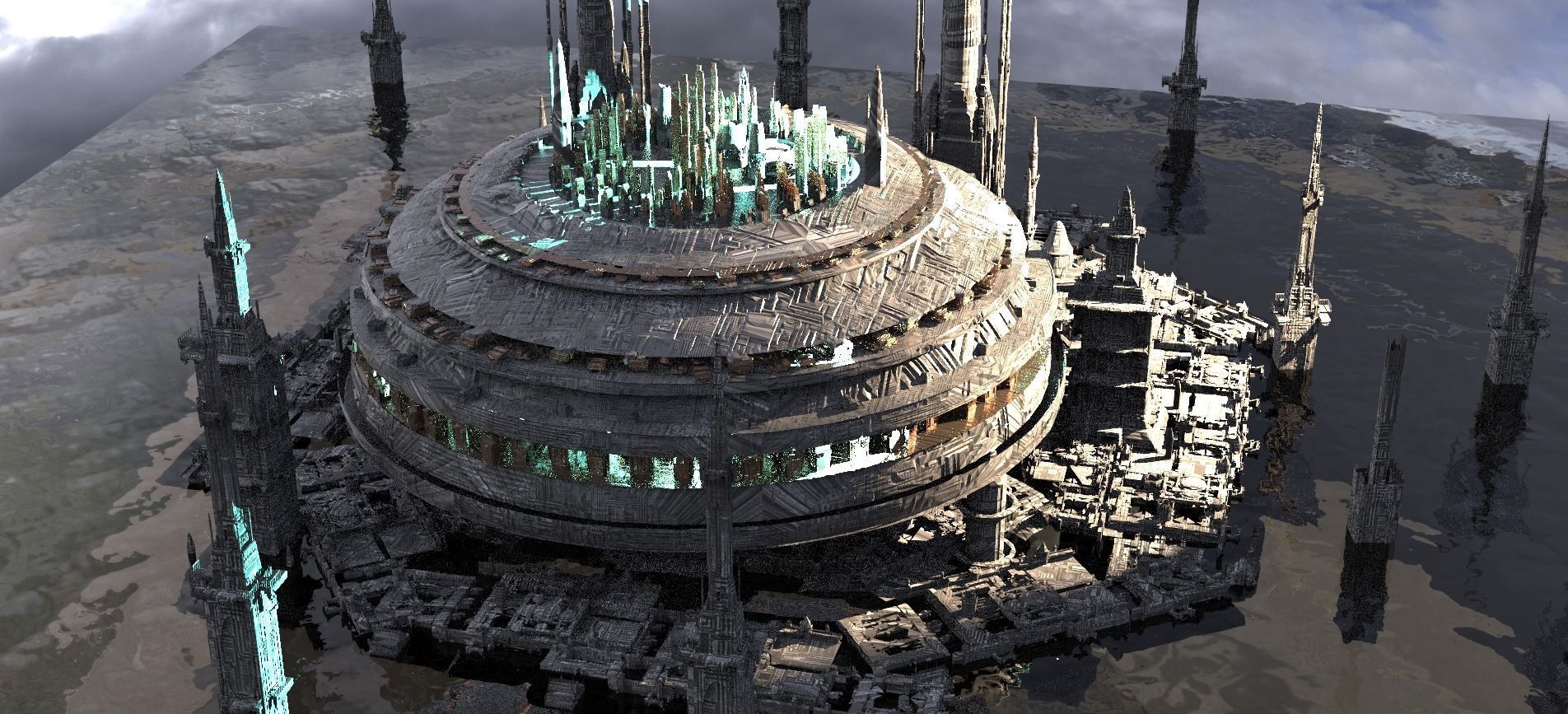 Star wars Kamino inspired Kit bash 3D model_1