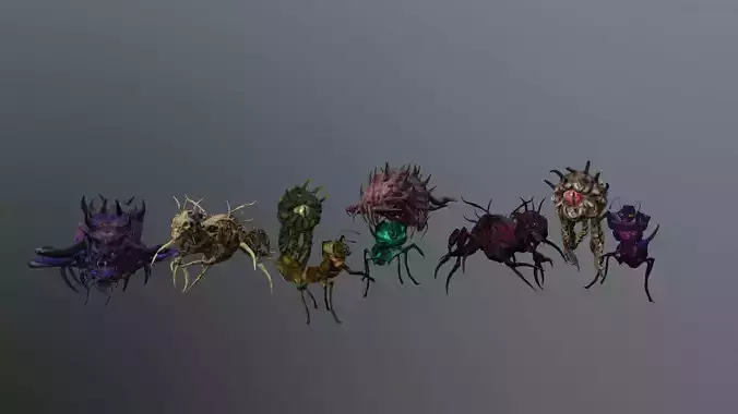 Pack of insect monsters 3D Model Collection