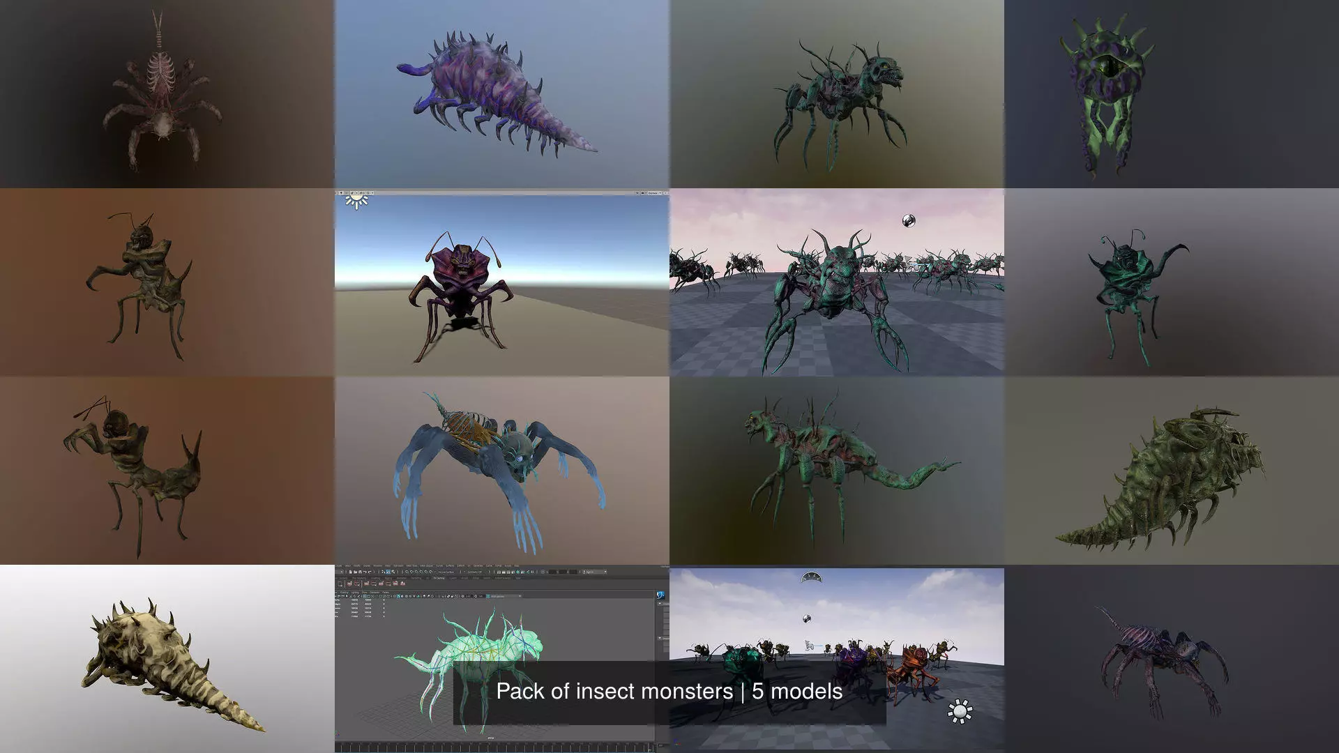 Pack of insect monsters 3D Model Collection_6