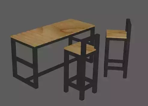 Loft wood and metal 3D model