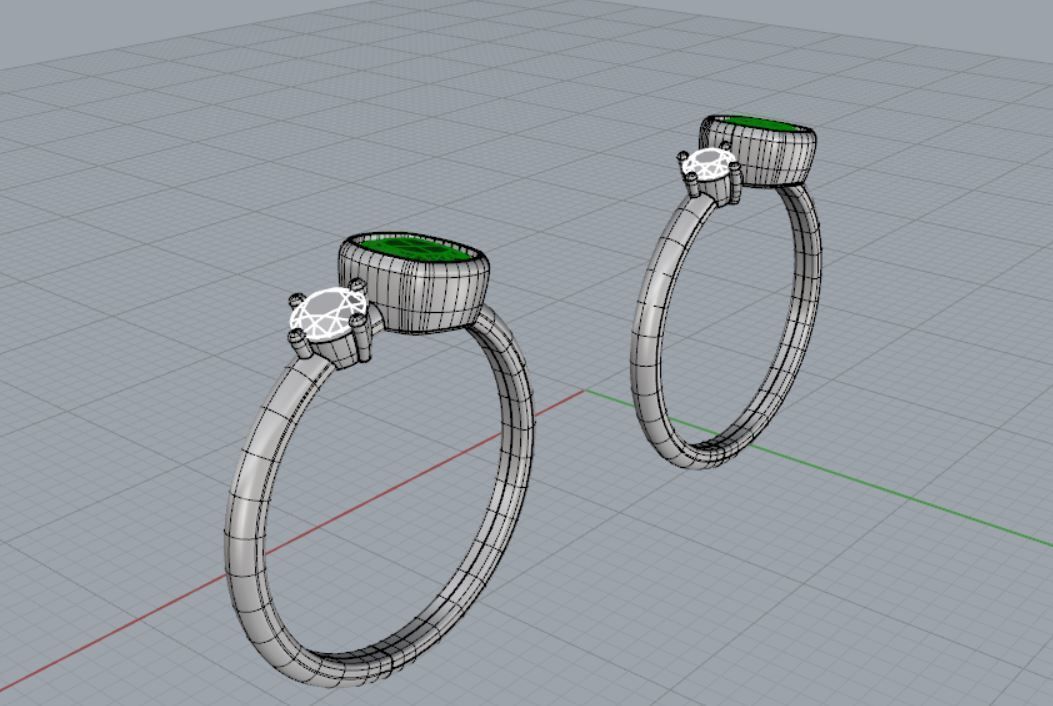 Cushion Bezel and diamond Ring 3D print model_18