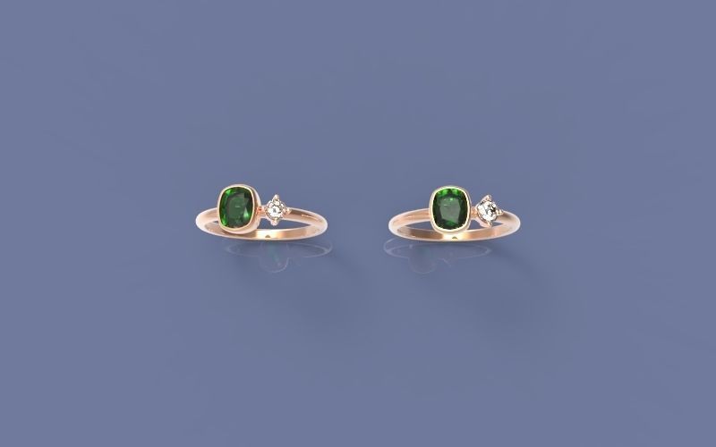 Cushion Bezel and diamond Ring 3D print model_6