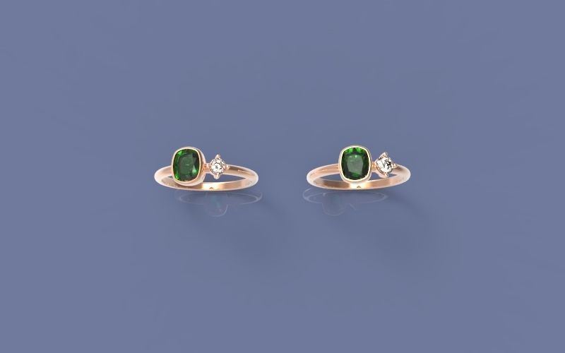 Cushion Bezel and diamond Ring 3D print model_7