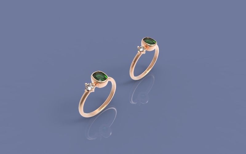 Cushion Bezel and diamond Ring 3D print model_2