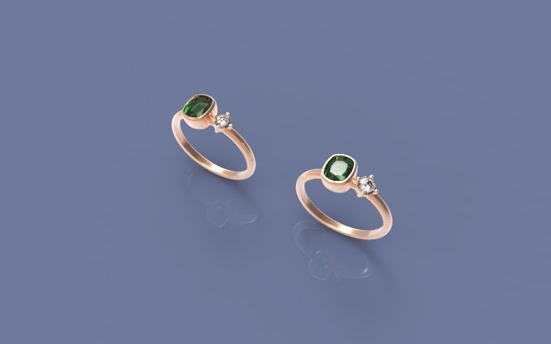 Cushion Bezel and diamond Ring 3D print model_9