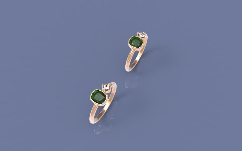 Cushion Bezel and diamond Ring 3D print model_8