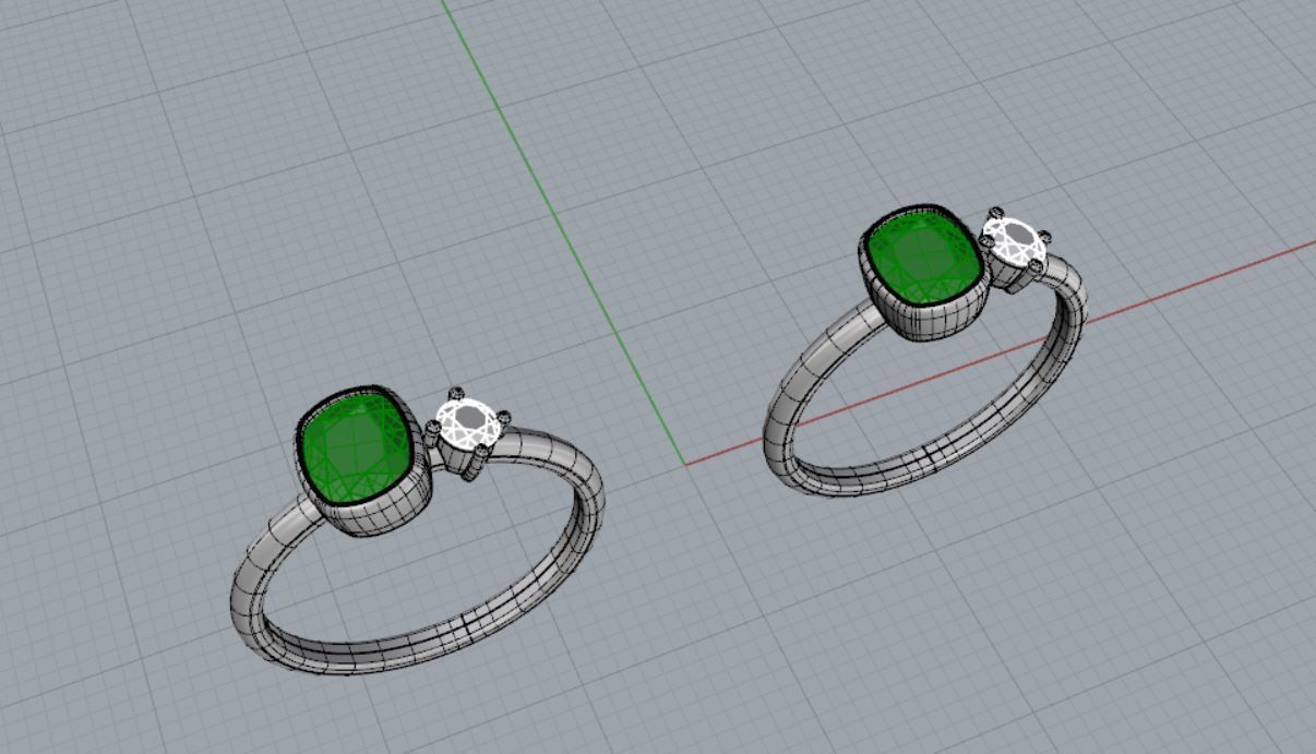 Cushion Bezel and diamond Ring 3D print model_17