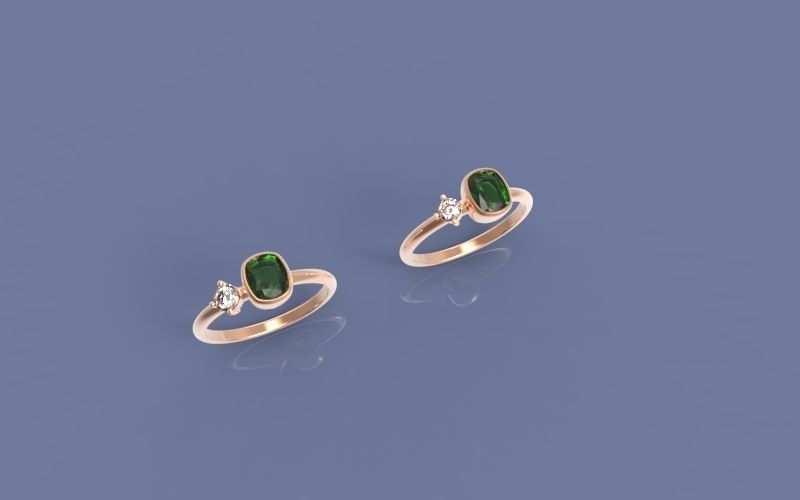 Cushion Bezel and diamond Ring 3D print model_5