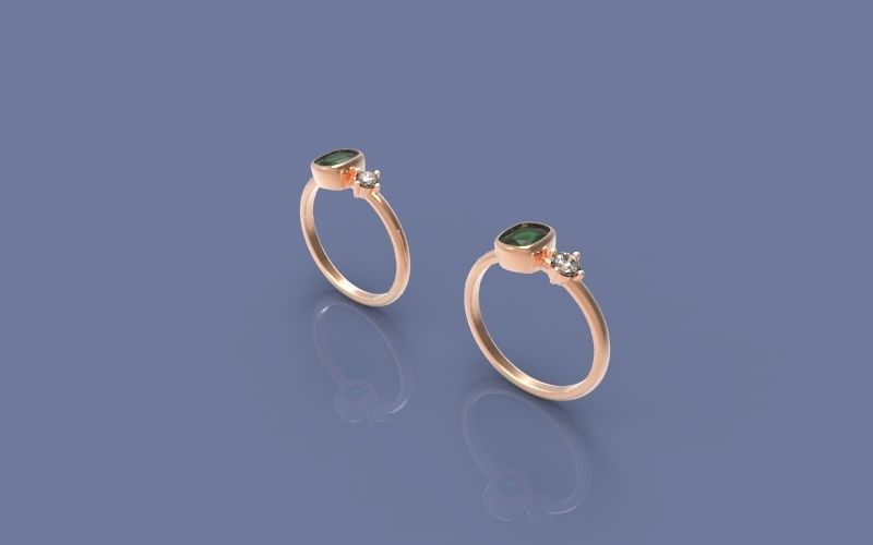 Cushion Bezel and diamond Ring 3D print model_1