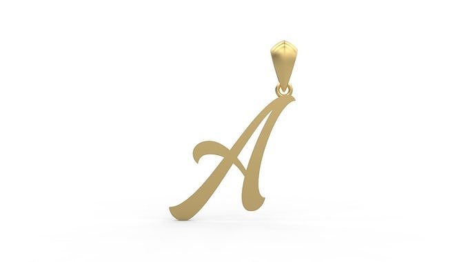 Initial Letters Pendant Ariestha Script A 3D print model