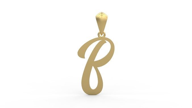 Initial Letters Pendant Ariestha Script B 3D print model
