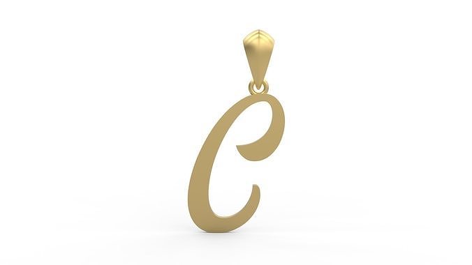 Initial Letters Pendant Ariestha Script C 3D print model