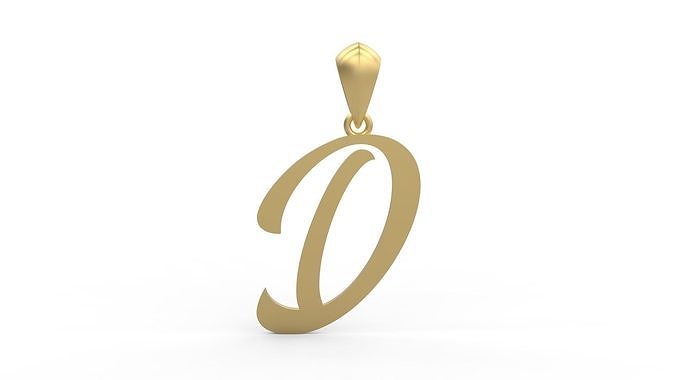 Initial Letters Pendant Ariestha Script D 3D print model
