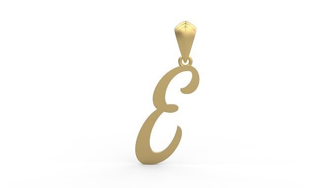 Initial Letters Pendant Ariestha Script E 3D print model