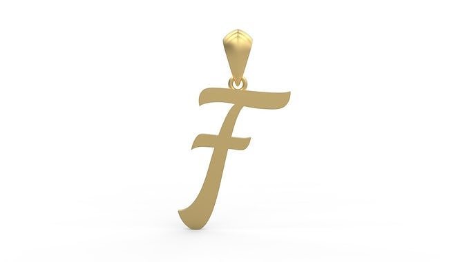 Initial Letters Pendant Ariestha Script F 3D print model
